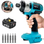 Pilote d'impact, sans fil brushless impact Rig Driver, tournevis électrique avec lampe de travail LED, pilote peigne inversé, batterie 1x 5500mah , compatible avec les batteries Makita