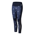 NEW BALANCE WOMEN'S GRAPHIC IMPACT RUN CROP LEGGINGS NAVY GYM WORKOUT YOGA BNWT