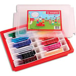 Schoolpack de 144 feutres coloriage Stabilo Trio A-Z -12 coloris assortis - boîte en carton