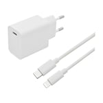 Eletra hurtiglader Sett Apple 20 W 1 M, hvit