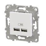 Mécanisme prise usb double Schneider Electric Unica Déco blanc