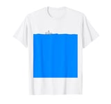 Little Boat on the Big Blue Sea - Cute Arty Graphic Design T-Shirt