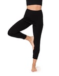 Bellivalini Pantalon 3/4 Capri avec Jupe Courte pour Femmes Flare Sport Yoga Jogging Pilates pour l'été Legging Jupette BLV50-276 (Noir, XXL)