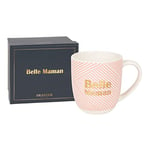 DRAEGER PARIS - Mug en Céramique - Rose - "Belle Maman" - Idée cadeau Famille, Fête Des Mères, Anniversaire, Noël - Humour, Fun, Amour, 320 ml - Avec Boîte Cadeau