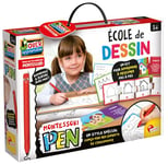 Lisciani - Montessori Pen : École de Dessin - Kit Stylo Ergonomique, Puzzle et Ardoise Double Face pour Enfants dès 3 ans - Apprendre à Tenir un Stylo - Initiation au dessin - Fabriqué En Italie