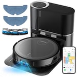 Proscenic X1 Robot Vacuum Cleaner with Mop, 3000pa, Sonic Mop, PathPro™ Laser-Assisted Navigation, Robot with the 2.5L Self-Emptying Technology, APP & Alexa Control for Cleaning Pet Hair/Carpet