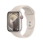 Apple Watch Series 9 (GPS + Cellular) - stjernelysaluminium - smartklokke med sportsbånd - stjernelys - 64 GB