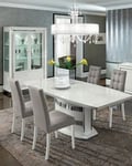 Modum Dama Bianca White Italian 6-8 Seater Extending Pedestal Dining Table