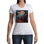 T-Shirt Femme Col V Acdc Vintage Album Cover Let There Be Rock Hard Rock