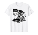 Never Underestimate An Old Man With A Skid Steer US Flag T-Shirt