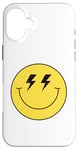 Coque pour iPhone 16 Plus Yeux lumineux jaunes des années 70 souriant souriant