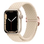 Flätad ögla för Apple watch Rem 44mm 40mm 45mm 41mm 42mm 38mm 49mm Elastiskt Solo armband iWatch series 9 se 7 5 6 Ultra2 Band 2.Starlight 42mm 44mm 45mm 49mm