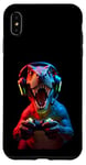 Coque pour iPhone XS Max Gaming Dinosaurs- Le T-rex joue aux jeux vidéo