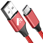 USB C Cable, Aioneus Type C Cable 2M Fast Charging Lead Nylon Braided USB C Charger for Samsung Galaxy S21 S10 S9 S8 S20fe A40 A41 A50 A51 A70 A71 A20e A21s,Huawei P40 P30 P20,Sony Xperia,Google Pixel