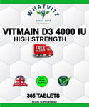 VITAMIN D3 4000IU HIGH STRENGTH 365 TABLETS YEAR SUPPLY