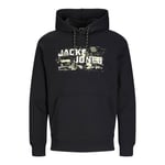 Jack & Jones Mens Hooded Sweatshirt with Logo Print Sweatshirt for Men, S to 2XL