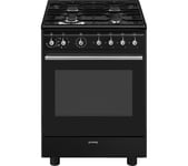 SMEG Concert CX61GMBL 60 cm Dual Fuel Range Cooker - Black, Black