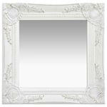 Miroir mural style baroque 40x40 cm Blanc