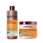 Routine Franck Provost EXPERT NUTRI-FRIZZ Shampoing professionnel sans sulfate pour cheveux secs ou frisés Shampoing Et Masque à l'Aloe Vera & Au Beurre