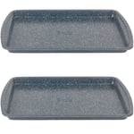 Russell Hobbs Set of 2 Baking Trays Nightfall Stone Carbon Steel PFOA-Free 38 cm