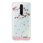 Evetane - Coque Silicone Compatible Xiaomi Redmi Note 8 Pro - Protection Intégrale 360, Fine et Transparente - Coque Avant & Arrière - Haute Résistance - Chute De Fleurs