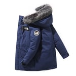 Doudoune Homme De Marque Courte À Capuche En Col Fausse Fourrure Manteau Homme Slim Parka Homme Hiver Chaud -Zs306843