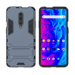 Mipcase Rugged Protective Back Cover for OnePlus 7 Pro, Multifunctional Trible Layer Phone Case Slim Cover Rigid PC Shell + soft Rubber TPU Bumper + Elastic Air Bag with Invisible Support (Navy)