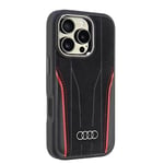 Coque AUDI en TPU rigide pour Apple iPhone 16 Pro 6.3 - noir-rouge