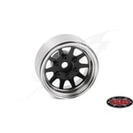 [FR] Rc4Wd Oem 6-Lug Stamped Steel 1.55 Beadlock Wheels (Black&Chrome) - RC4ZW03