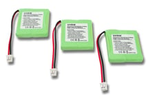 Vhbw 3x Nimh Batteries 600mah (2.4v) Pour Téléphone Portable, Smartphone Telekom T-Easy C310 Comme 82h, Bc102168.