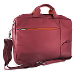 Atlantis Laptop Bag 15.6" inch bandoulière modèle S410, Rembourrage Interne, Compartiment pour Documents, Poche Externe pour Accessoires, Sangle de Fixation pour Trolley. Bandoulière, Couleur Rouge.