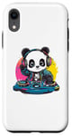 Coque pour iPhone XR Panda DJ mixant des mélodies colorées