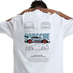 Porsche 911 T-shirt, T-shirt för bilentusiaster, Casual Car Lovers Shirt Q2 XL