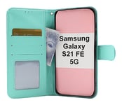 Flower Standcase Wallet Samsung Galaxy S21 FE 5G (SM-G990B) (Aqua)