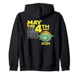 Star Wars Grogu May the 4th Be With You 2024 Distressed Look Zip Hoodie