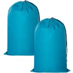 Mowze - Lot de 2 sacs à linge de voyage, organiseur de vêtements sales lavable en machine, bleu