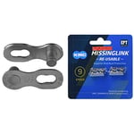 KMC Unisex's 10 Speed EPT MissingLink Joining Link, Dark Silver, 2 Pairs & 9 Speed EPT MissingLink, Dark Silver, Pack of 2