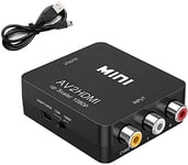 XPMY RCA to HDMI Adapter, AV to HDMI Converter, 1080P to HDMI CVBS AV Composite Video Audio Adapter for PC Laptop Mini Xbox PS2 PS3 TV STB VHS VCR Camera DVD