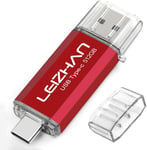 Clé USB Type C 512Go USB 3.0 OTG Flash Drive USB pour Huawei Samsung Smartphone Android de Type C-Rouge