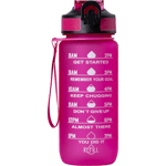 Beauty Rebels Motivational Water Bottle 600 ml Hot Pink