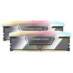 CORSAIR Vengeance RGB DDR5 CUDIMM 48Go (2x24Go) 8200MHz CL40-52-52-135 1.4V Intel XMP Mémoire pour Ordinateur de Bureau - Argent (CMHC48GX5M2X8200C40)