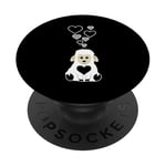 PopSockets Coeurs de moutons mignons - J'aime les moutons PopSockets PopGrip - Support et Grip pour Smartphone/Tablette avec un Top Interchangeable