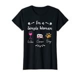 Womens I like Wine Camping and my Dog - I'm A Simple Woman T-Shirt