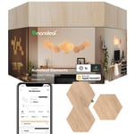 Nanoleaf Elements Hexagon Expansion Pack 3 Additional Wood Look Light Panels ...