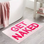 Get Naked Tapis de bain mignon et antidérapant en microfibre pour décoration de salle de bain amusante pour appartement, tapis de bain rose pour baignoire et douche, lavable en machine, 50,8 x 81,3 cm