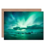 Wee Blue Coo Greeting Gift Photo Arctic Aurora Borealis Northern Lights Sealed Greeting Card Plus Envelope Blank inside Cadeau Photographier Lumière