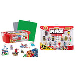 Max Build More Building Bricks Value Set (253 Bricks and 2 Baseplates 10 x 10 Inches) Compatible with Other Major Brands by ZURU & ZURU Mini Figure Set - 15 Figures (Styles Vary) 8344