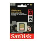 SanDisk 64GB 128GB 256GB 512GB 1TB Extreme 180MB/s SDXC Memory Card
