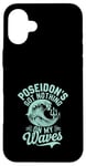 Coque pour iPhone 16 Plus Poseidon Dieu de la mer Océan Trident et vagues Illustration