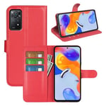 Xiaomi Redmi Note 11 Pro      Pu Wallet Case    [Red]